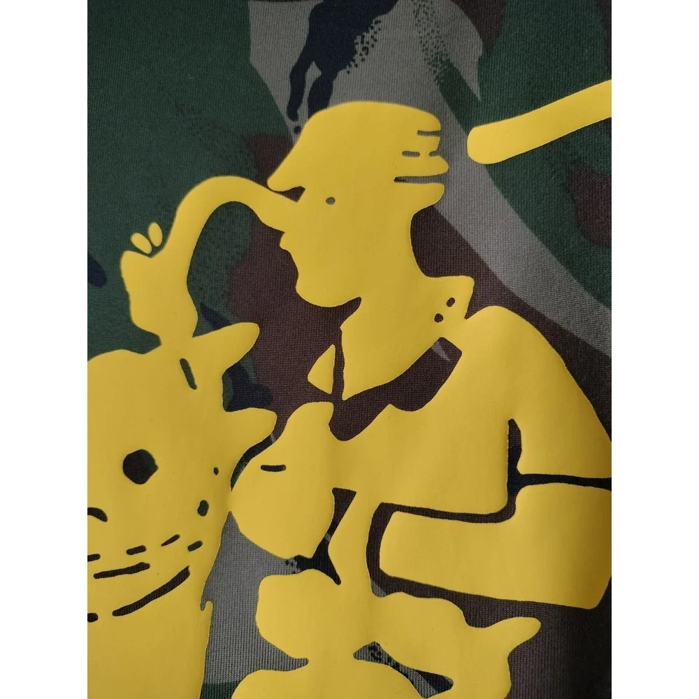 NWT Polo Sport Ralph Lauren Camo T Shirt Men Large Yellow Big Pony Performance L